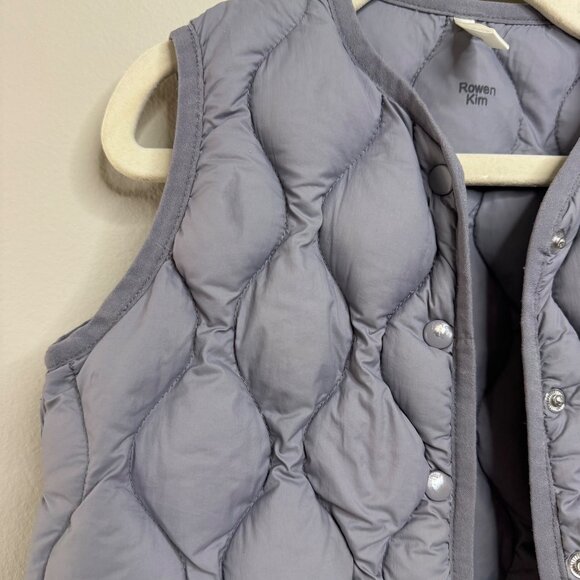 RYLEE & CRU Quilted Down Puffer Vest Boys 4-5 Gray Lightweight Warm Layer Boy - Picture 3 of 9